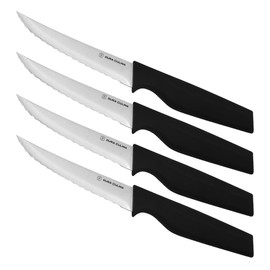 DURA LIVING 4-Piece Steak Knife Set - High Carbon Stainless Steel Serrated Blades with Ergonomic Handles, 4.5” Premium Kitchen Knives for Dining