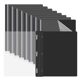 Snblzhef 10 Pack Report Covers with 3 Prongs Fasteners,Presentation Folders, Plastic Report Folder with Black Back Covers