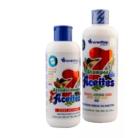 Incredible Kit Shampo Y Acondicionar De 7 Aceites Reparador De Cabello