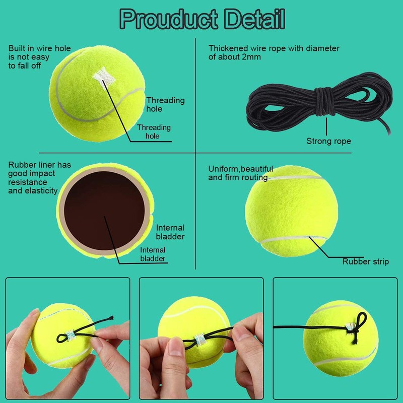Tennis Trainer Rebound Ball, Tennis Ball Trainer, with 3 String