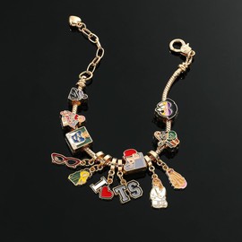 Famous Pop Female Singer Bracelet Blind Box Set - Creative Metal Tay lor Bracelet, Birthday, Christmas Gift for Fans, Female Friends, Collectible Souvenir (C Bracelet Set)