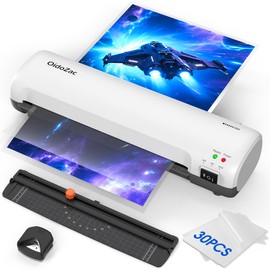 9 Inch Laminator Machine with Hot & Cold Modes, Portable Thermal Laminator A4 with ABS Jam Release, 30 Laminating Sheets, Paper Trimmer & Corner Rounder for Home Office School, Gray&White
