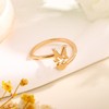 Heart Initial Stackable Rings, Adjustable Pinky Rings Cute Capital Letter