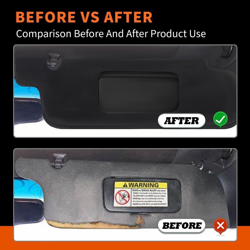 Aspaton 2Pcs Sun Visor Cover Protector Driver Passenger Side Compatible