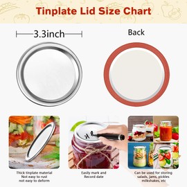 Wide Mouth Canning Lids 150 Pcs Split-Type Lids for Mason Jar Lids Wide Mouth Bulk Canning Jar Lids for Canning Food, Jams, Fruits, DIY Decorations-100% Airtight Wide Mouth Mason Jars（Silver/86MM)