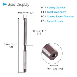 CoCud Hand Reamer, 4mm Cutting Diameter 6 Flutes H8, Alloy Steel Straight Shank Reaming Drill Bit - (Applications: for Aluminum Iron Copper Plastic Wood)