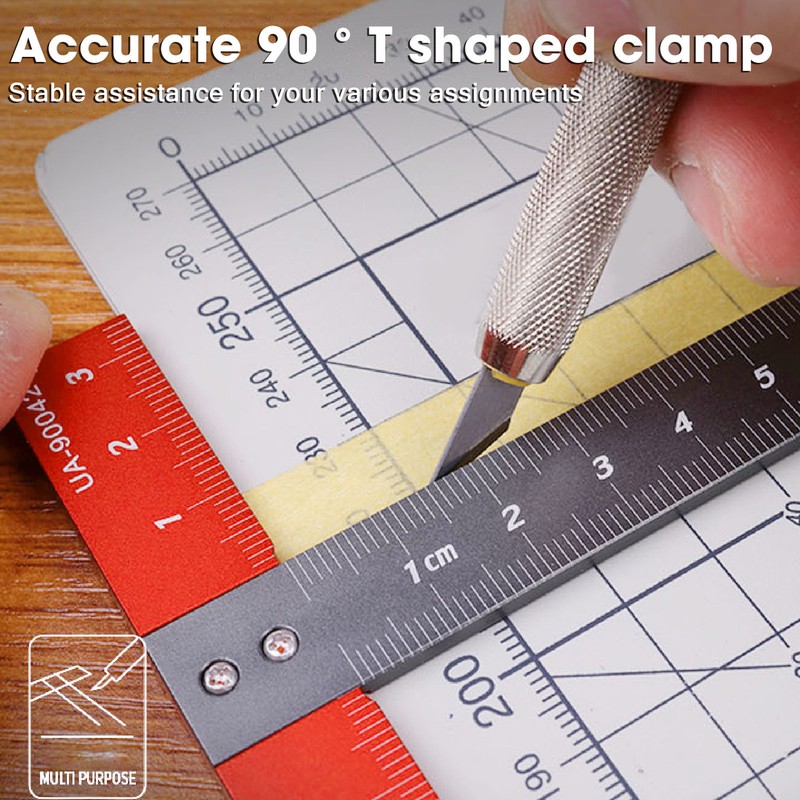 T Square Ruler Aluminum Alloy Accurate Scale Multifunctional Portable Woodworking