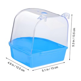 Mipcase Bird Bath for Small Birds Covered Parrot Bathing Cage Accessory for Canaries and Budgies Easy to Install Design