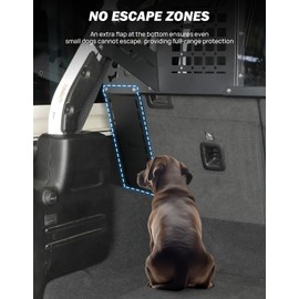 JOYTUTUS Heavy Duty Dog Car Barrier for Wrangler JL 2018-2024, MOLLE Compatible Dog Car Barrier for Cargo Area Car Divider, No Drill Large Pet Car Gate Trunk Barrier