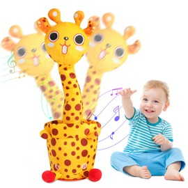 MIAODAM Dancing Talking Giraffe Toddler Toys Electronic Giraffe Plush Toy Interactive Mimicking Toy with Recording and Repeating for Boys Girls Gift