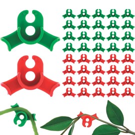40 Stück Pflanzen-Trainingsclips für LST - 90° Biegeclips aus Kunststoff, Schonende Wuchslenkung für Pflanzen (Rot/Grün), Wiederverwendbar
