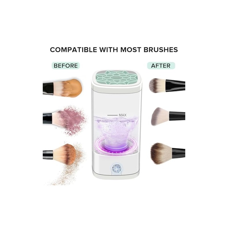 Electric Makeup Brush Cleaner Machine, Portable Cosmetic Brush Washer and