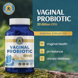 Vykee Nutrition Probiótico vaginal para mujeres – 20 mil millones de UFC + arándano y D-manosa | Equilibrio urinario y del pH, salud femenina y refuer