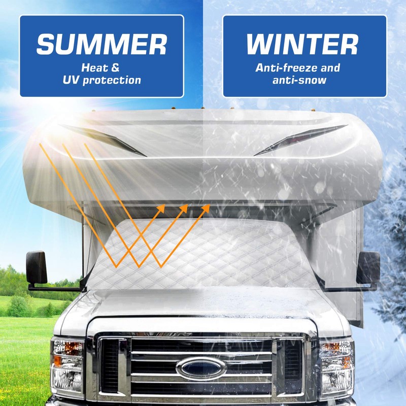 BougeRV RV Windshield Window Snow Cover for Class C Ford