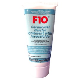 F10 F10 Germicidal Barrier Ointment with the added insecticidal activity of Cypermethrin (0.25%) and Piperonyl Butoxide (1.25%) (x 25g tube)