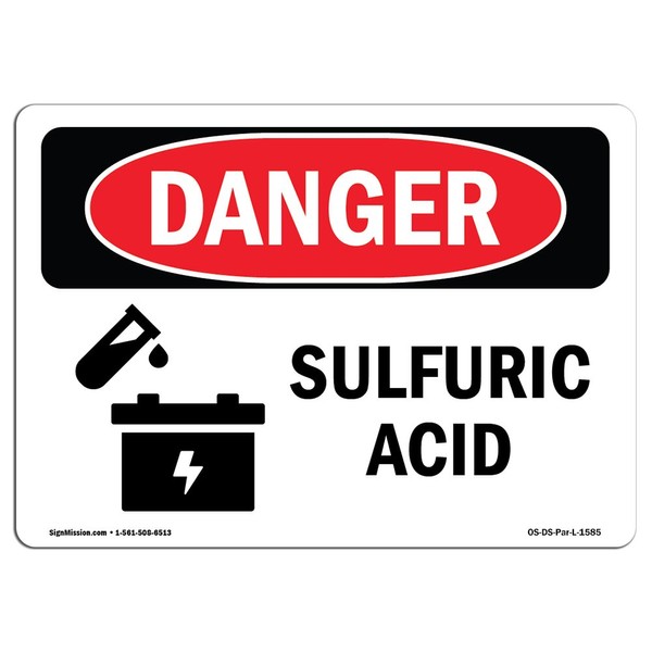 OSHA Danger Sign - Sulfuric Acid | Rigid Plastic Sign