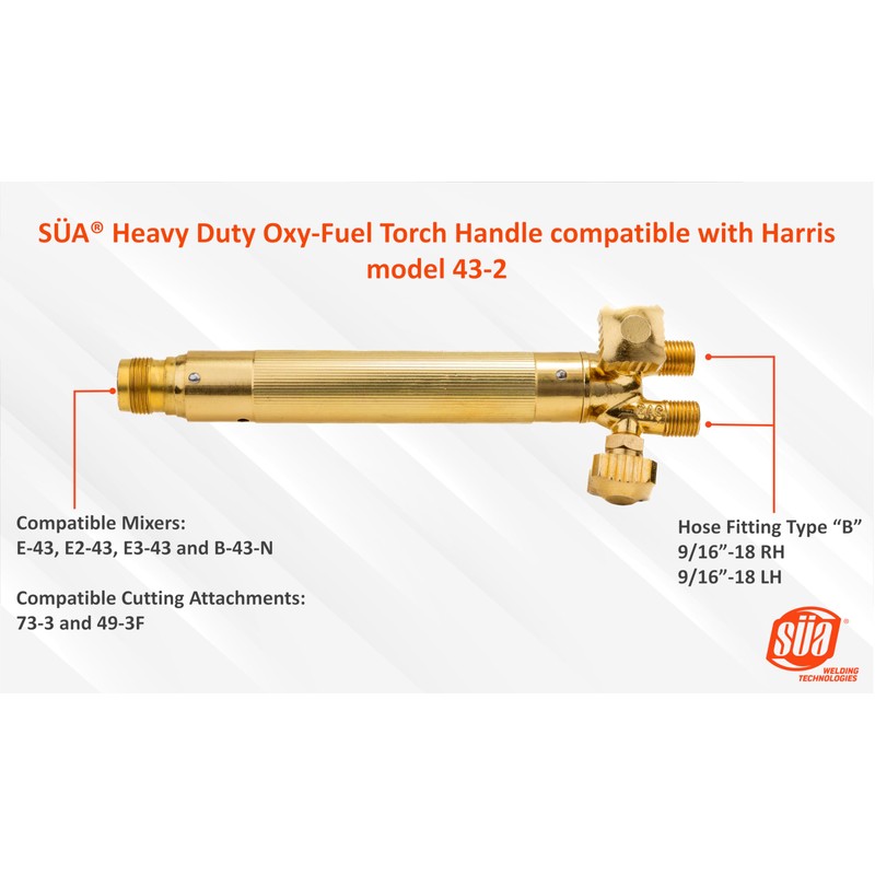 SÜA - Heavy Duty Oxy-Fuel Torch Handle compatible with Harris