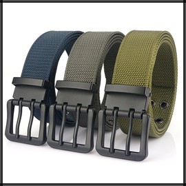White Fang BT895 Men's Belt, Double Pin Buckle, Casual, Fashion, Simple, classic camo