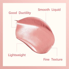Erinde 2PCS Soft Pinch Dewy Liquid Cream Blush and Liquid Highlighter Makeup, Soft Velvet Silk Texture, Long-lasing, Buildable and Blendable, Moisturizing Face Blush Stick & Bronzer Makeup Stick for Cheek, Valentine's Day Gifts