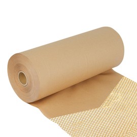 CUALFEC Honeycomb Packing Paper Roll - 19.68'' x 820ft, 200 Fragile Stickers Included | Wine Box, Artwork & Glassware Protector | Heavy-Duty Cushioning Wrap for Shipping, Moving & Gift Packaging