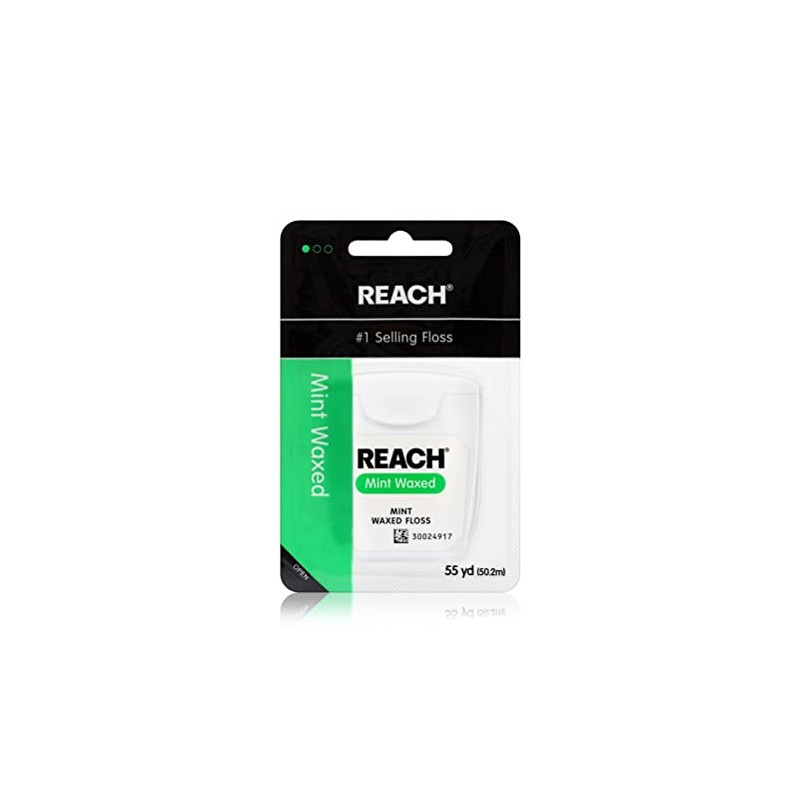 Reach hilo dental encerado para eliminar placa y alimentos, refrescante