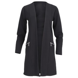 Malito 6041 Women's Long Sleeve Casual Blazer - Open Elegant Stretch Blazer - Soft & Figure-Hugging - Business Long Blazer, black, L