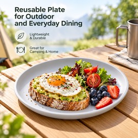 Small Round Ceramic Plate 5.51 Inch (14cm), Reusable Frosted Appetizer Dessert and Snack Plate, Compact Side Dish for Camping, Picnics, BBQ and Home Dining, 1 Piece