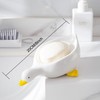 Ceramic Cute Duck Soap Dish, Self Draining Soap Holder for
