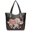 Elephant Rhinestone Studded Western Style Concealed Carry Purse Handbag Women