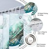 Riyidecor Teal Beach Sea Turtle Shower Curtain for Bathroom Decor