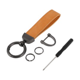 A ABSOPRO Car Keychain Universal Key Chain with Ring for Key Fobs for Home for Women Zinc Alloy Yellow 1 Set