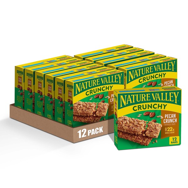 Nature Valley Crunchy Granola Bars, Pecan Crunch, 1.49 oz, 6 ct, 12 bars (Pack of 12)