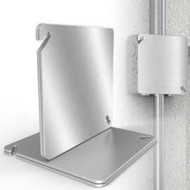 JUGGHOME 4 Inch Electrical Box Cover Plate, Metal Junction Box Covers Plate for 4 inch Square Electrical Box, Galvanized Steel Electric Outlet Box Cover Prevents Accidental Electrocution - 4 Pcs