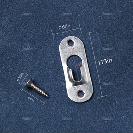 AUEAR, Metal Keyhole Hanger Picture Frame Mirror Cabinet Hanging Fasteners Hardware Flush Wall with Mount Hardware Screws (20 Pcs, Silver)