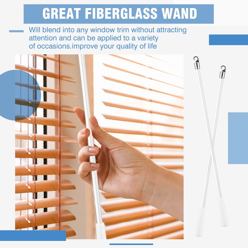 Bokon 2 Pieces White Fiberglass Blind Wand Vertical Blinds Stick