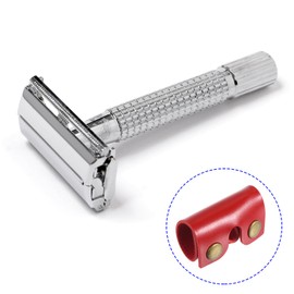 M METERXITY 3 Pack Razor Cover Protective Sheath - Double Edge Leather Safety Razor Protective Sheath Travel Cover, Apply to Shaver Razor (3.3 x 1.8 Inch, Red)