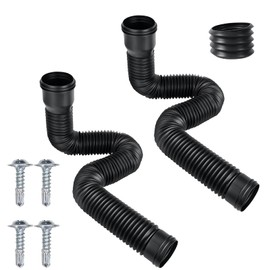 Rain Gutter Downspout Extensions Flexible, Drain Downspout Extender,Down Spout Drain Extender, Gutter Connector Rainwater Drainage,Extendable from 18.5 to 59 Inches, Screws for Included (A-2 Pack)