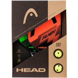 Head Flash Pickleball Pack - 2 paletas aprobadas, 2 Bolas para Exteriores, Saco de Transporte