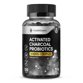 Activated Charcoal with Bio Cultures Complex Probiotics 1200mg, 16 Billion CFU Advanced Digestive Health & Gut Support with Lactobacillus Acidophilus, Detox & Balance – 120 Tablets by HealthEssent