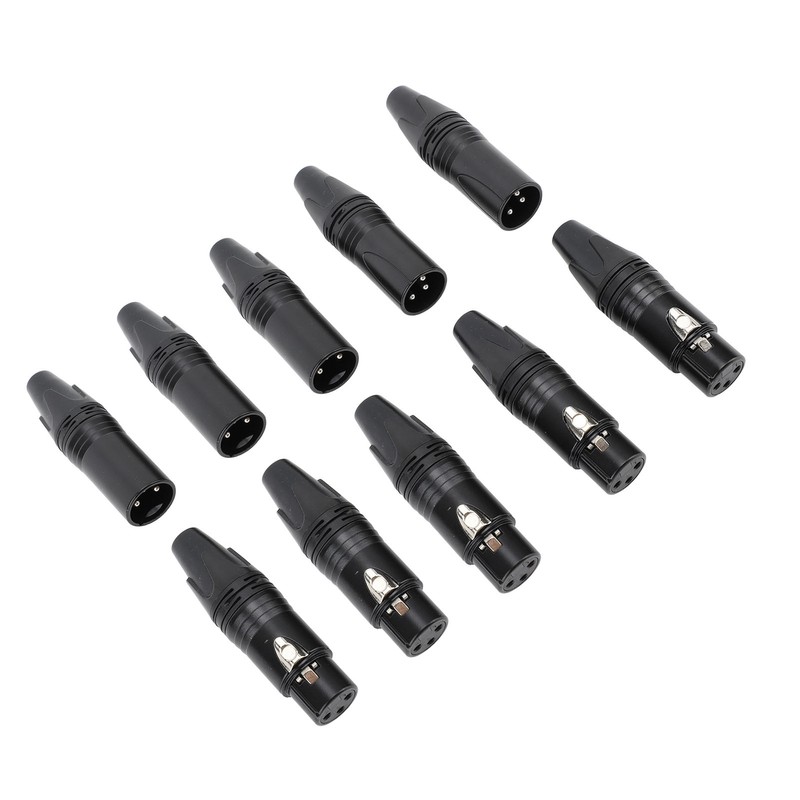 10pcs XLR Connector Professional 5 Male 5 Female High Conductivity