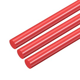 uxcell 3pcs Plastic Round Rod 3/8 inch Dia 20 inch Length Red (POM) Polyoxymethylene Rods Engineering Plastic Round Bars(10mm)