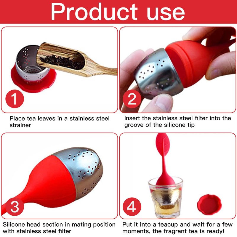 OFKPO Loose Leaf Tea, 4 Pcs Tea Leaf Infuser with