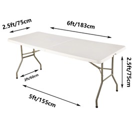 LZY Fitted Table Covers for 6 Foot Folding Tables,Open Back, Spandex/Stretch/Elastic Rectangular Table Cloths for Trade Show Display or Party (6FT-OB1PC, White)