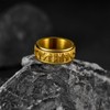 FaithHeart Customisable Unisex Finger Ring, Chain Spinner Ring, Viking, Rune