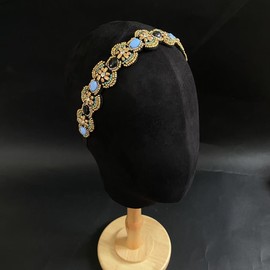 Hairbands for Women Rhinestone Beaded Headbands Head Bands for Women's Hair Handmade Elastic hairbands Hair Accessories (Rhinestone headband 6, one size)