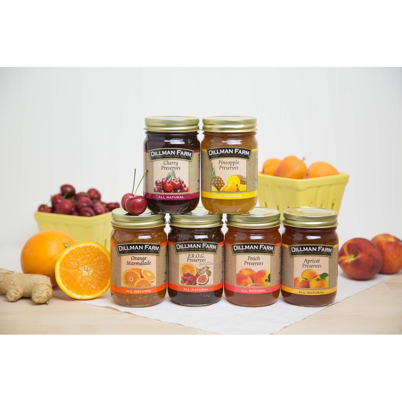 Dillman Farm Refreshing Preserves Variety Pack (6 pack)| Apricot Preserves,