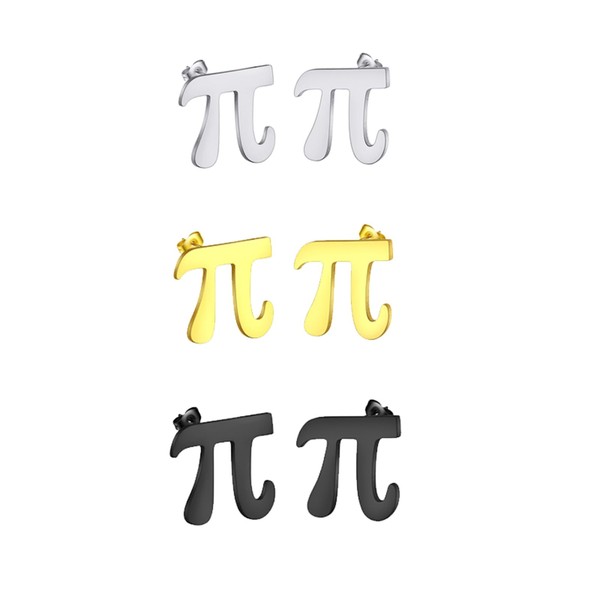 LPYO 3 Pair π Earrings for Women and Men Minimalist