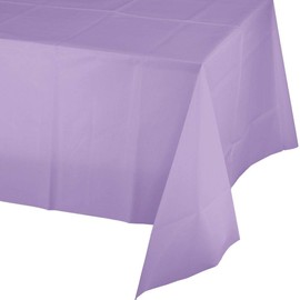 12 Pack Premium Disposable Plastic Tablecloth 54 Inch. x 108 Inch. Rectangle Table Cover by OOki (Lavender)