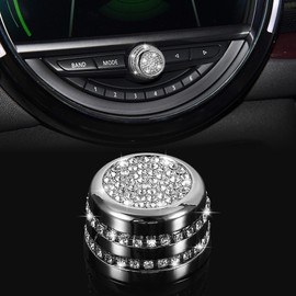 TOMALL Bling Sound Volume Knob Cover Compatible with Mini Cooper Clubman Countyrman F54 F55 F56 F60 Center Console Radio Volume Button Cap Cover Trim Bling Interior Accessories for Car