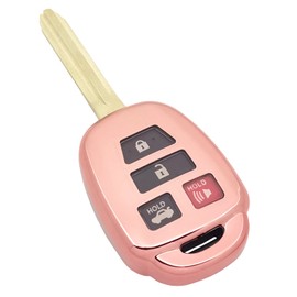 Key Fob Cover Case Fit for Toyota Camry Avalon Corolla RAV4 Highlander Venza 4-Buttons Remote Holder Skin Protector Keyless Entry Sleeve Accessories (Pink)